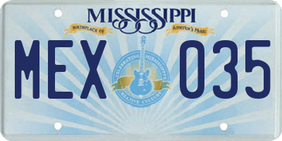 MS license plate MEX035