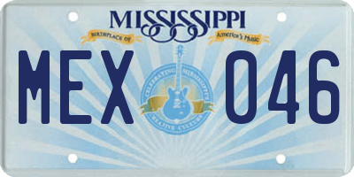 MS license plate MEX046