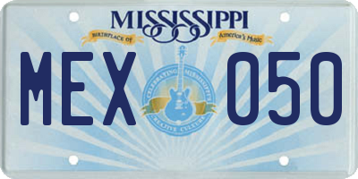 MS license plate MEX050