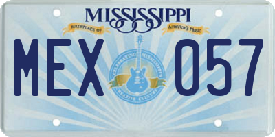 MS license plate MEX057