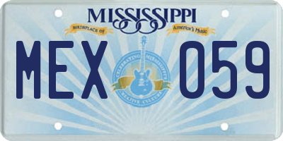 MS license plate MEX059