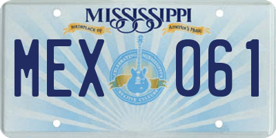 MS license plate MEX061