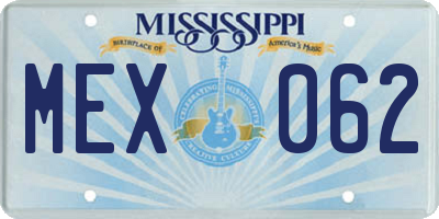 MS license plate MEX062