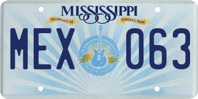 MS license plate MEX063