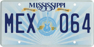MS license plate MEX064