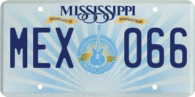 MS license plate MEX066