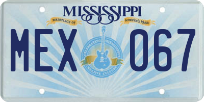 MS license plate MEX067