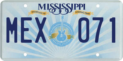 MS license plate MEX071