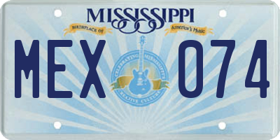 MS license plate MEX074