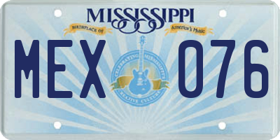 MS license plate MEX076