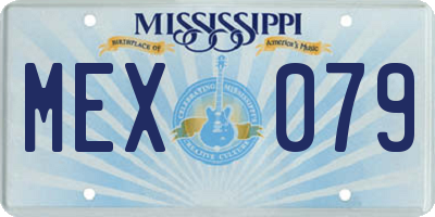 MS license plate MEX079