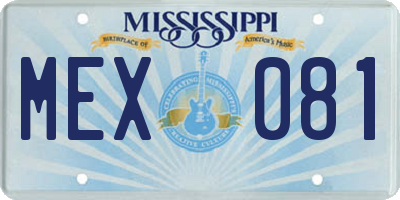 MS license plate MEX081