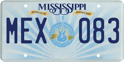 MS license plate MEX083
