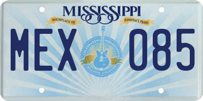 MS license plate MEX085