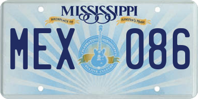 MS license plate MEX086
