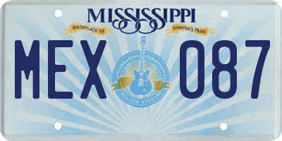 MS license plate MEX087