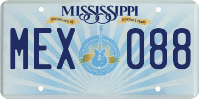 MS license plate MEX088