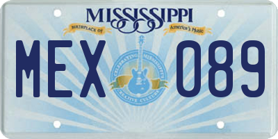 MS license plate MEX089