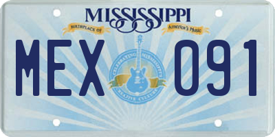 MS license plate MEX091