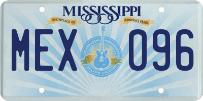 MS license plate MEX096