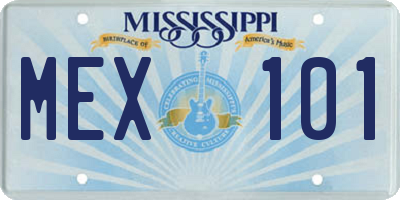 MS license plate MEX101