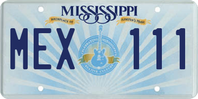 MS license plate MEX111