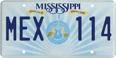 MS license plate MEX114