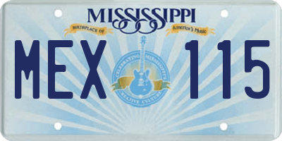 MS license plate MEX115