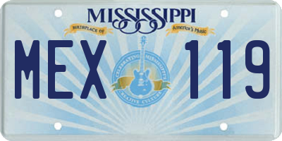 MS license plate MEX119