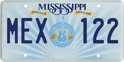 MS license plate MEX122