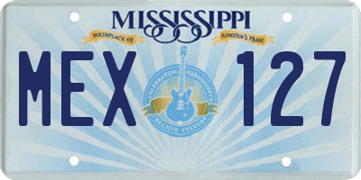 MS license plate MEX127