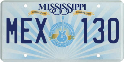 MS license plate MEX130