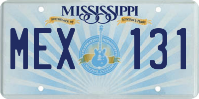 MS license plate MEX131
