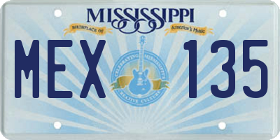 MS license plate MEX135