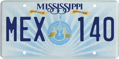 MS license plate MEX140