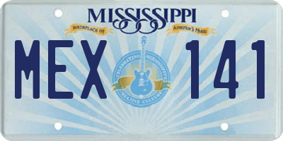 MS license plate MEX141