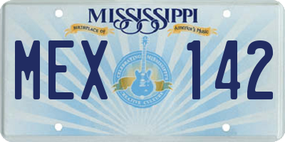 MS license plate MEX142