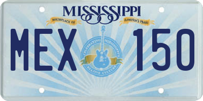 MS license plate MEX150