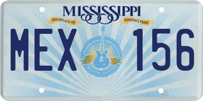 MS license plate MEX156