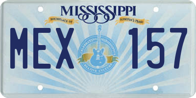 MS license plate MEX157