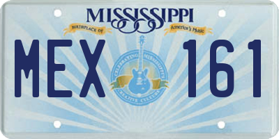 MS license plate MEX161