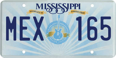 MS license plate MEX165