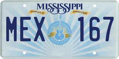 MS license plate MEX167