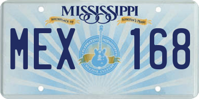 MS license plate MEX168