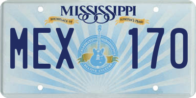 MS license plate MEX170