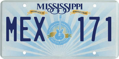 MS license plate MEX171