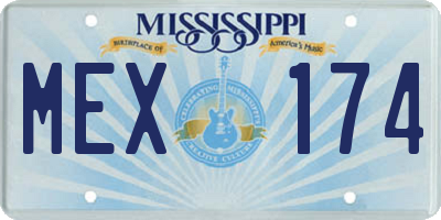 MS license plate MEX174