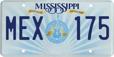MS license plate MEX175