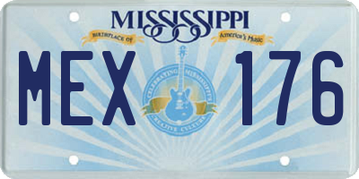 MS license plate MEX176