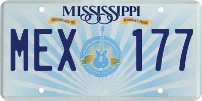 MS license plate MEX177